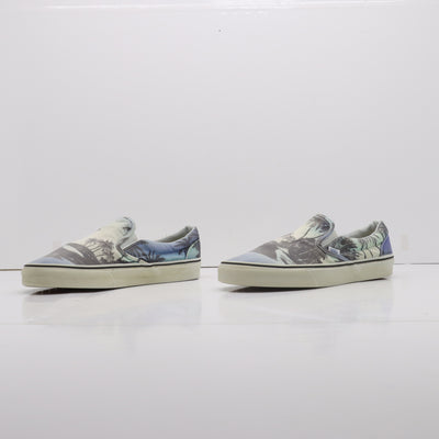 Vans Vandoren Slip-on Basse Blu E Bianco Floreale Eur 42 Unisex