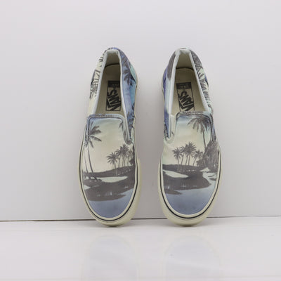 Vans Vandoren Slip-on Basse Blu E Bianco Floreale Eur 42 Unisex