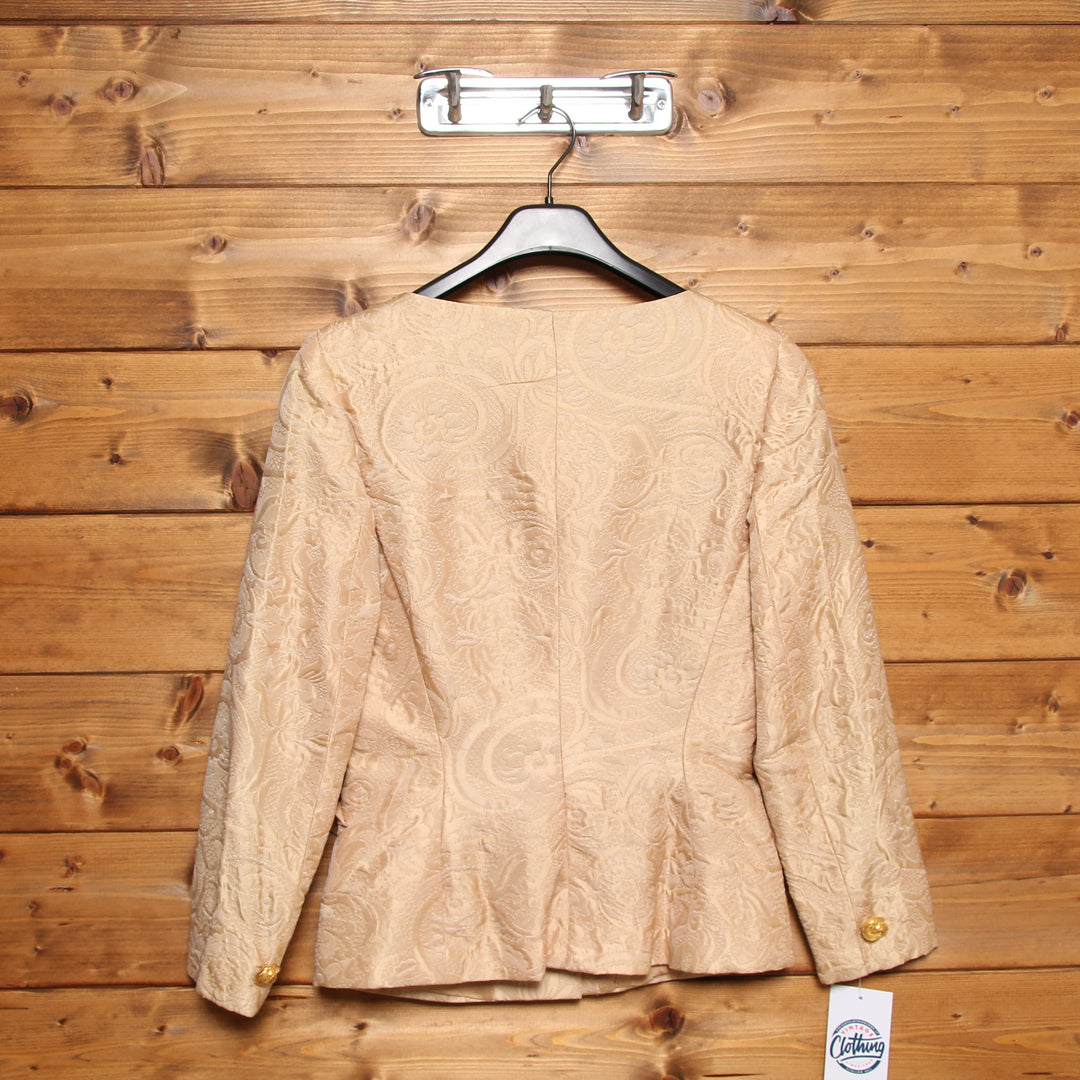 Pianoforte di Max Mara Tailleur Vintage Rosa Antico con Fantasia Taglia 44 Donna