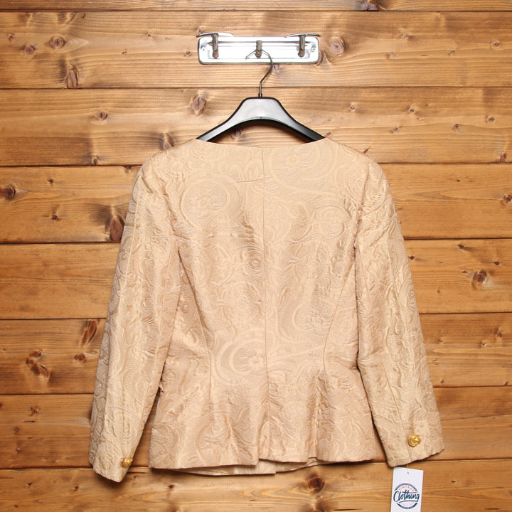 Pianoforte di Max Mara Tailleur Vintage Rosa Antico con Fantasia Taglia 44 Donna