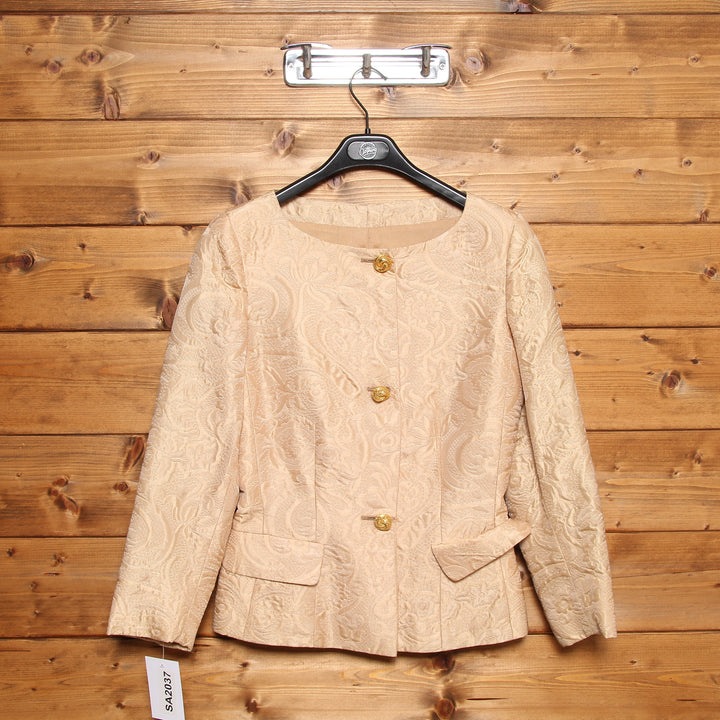 Pianoforte di Max Mara Tailleur Vintage Rosa Antico con Fantasia Taglia 44 Donna