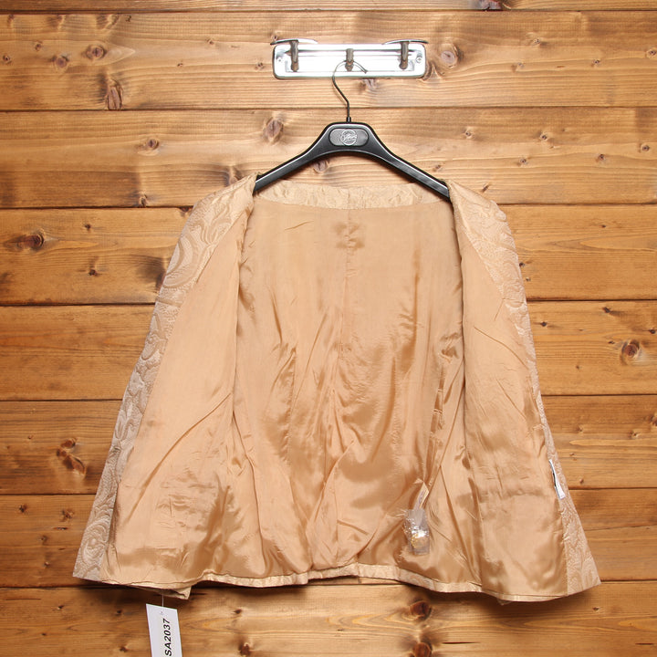 Pianoforte di Max Mara Tailleur Vintage Rosa Antico con Fantasia Taglia 44 Donna