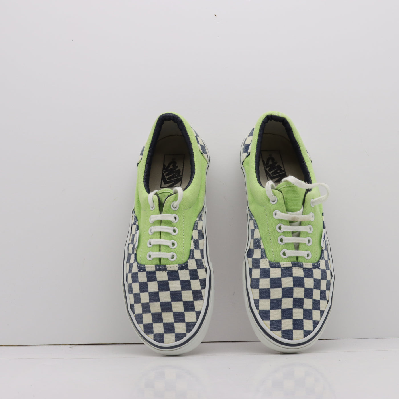 Vans Vandoren Era Basse Bianco Blu Verde a Quadri Eur 43 Uomo