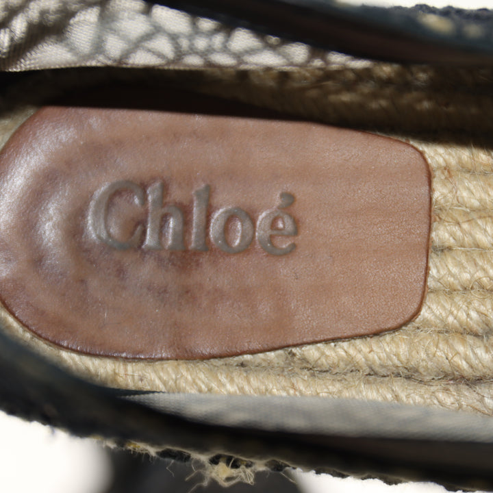 Chloé Espadrillas Nera Ricamata Donna