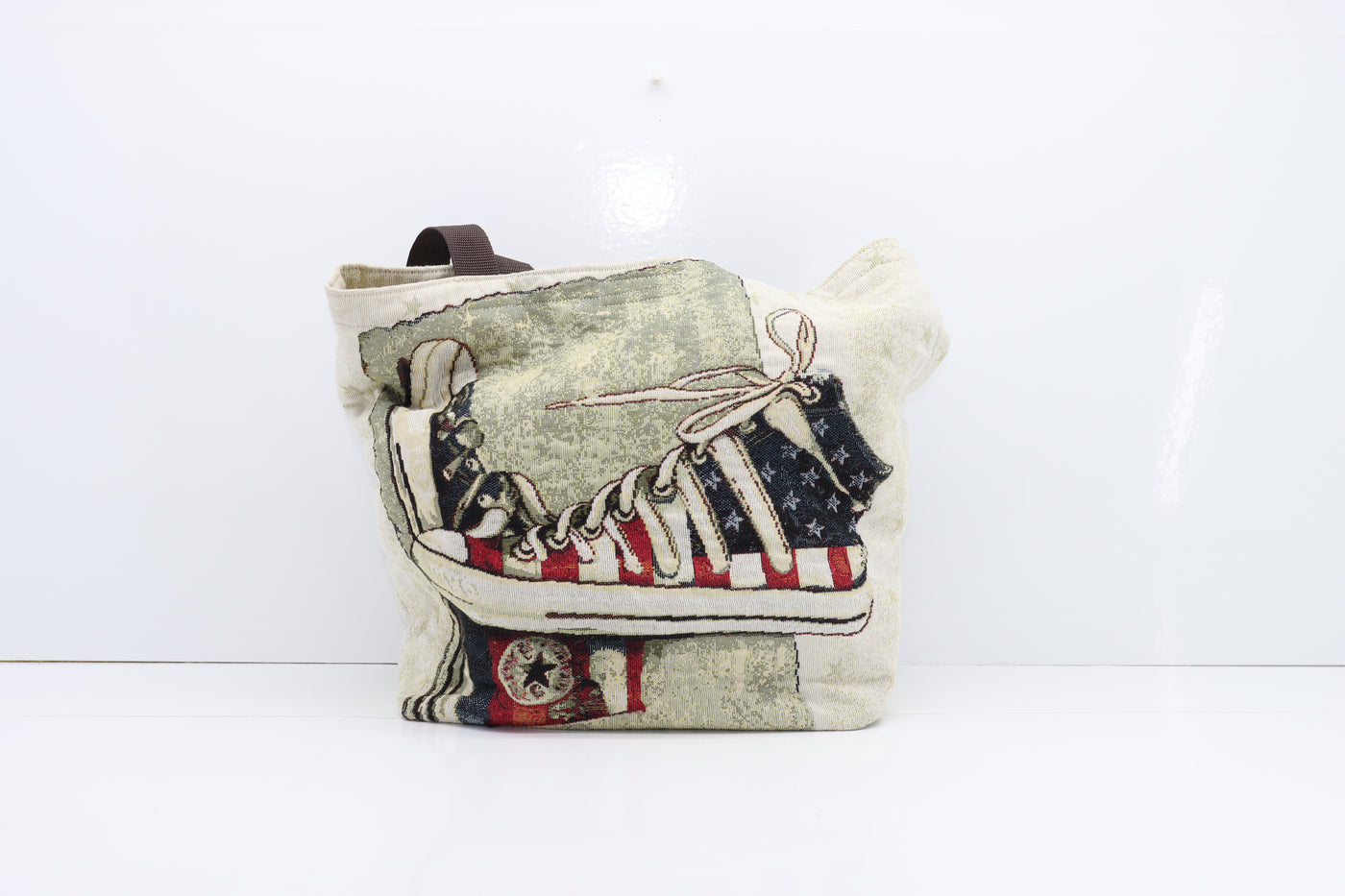 Converse All Star Borsa Donna Usato Crema Vintage