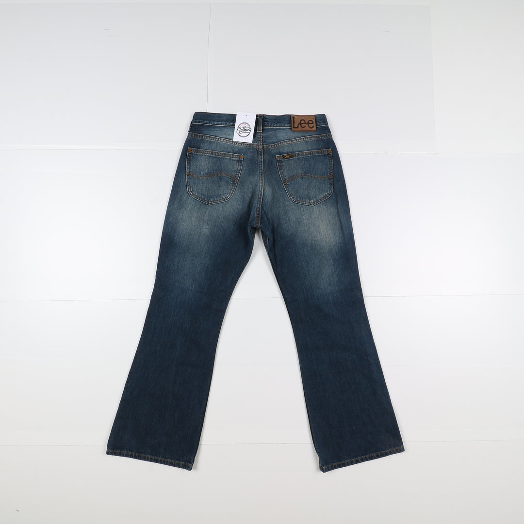 Lee Denver Flare Bootcut W33 L30 Denim Unisex Vita Alta