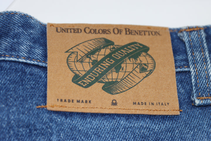 Benetton Carota Mom Fit Jeans Vintage Denim Taglia 44 Donna