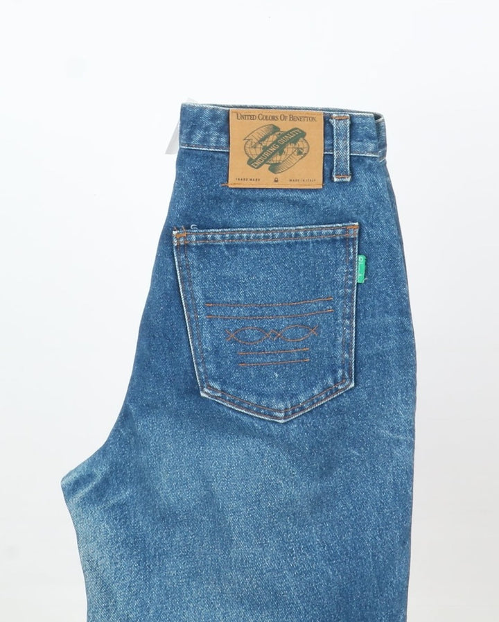 Benetton Carota Mom Fit Jeans Vintage Denim Taglia 44 Donna