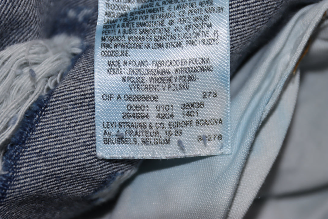 Levi's 501 Rework Custom Jeans Denim Strappato W38 Uomo