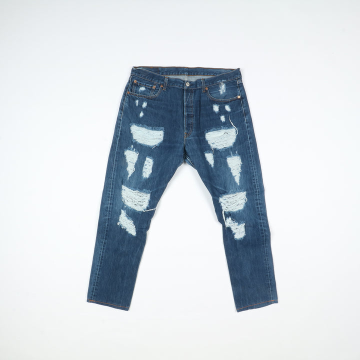 Levi's 501 Rework Custom Jeans Denim Strappato W38 Uomo