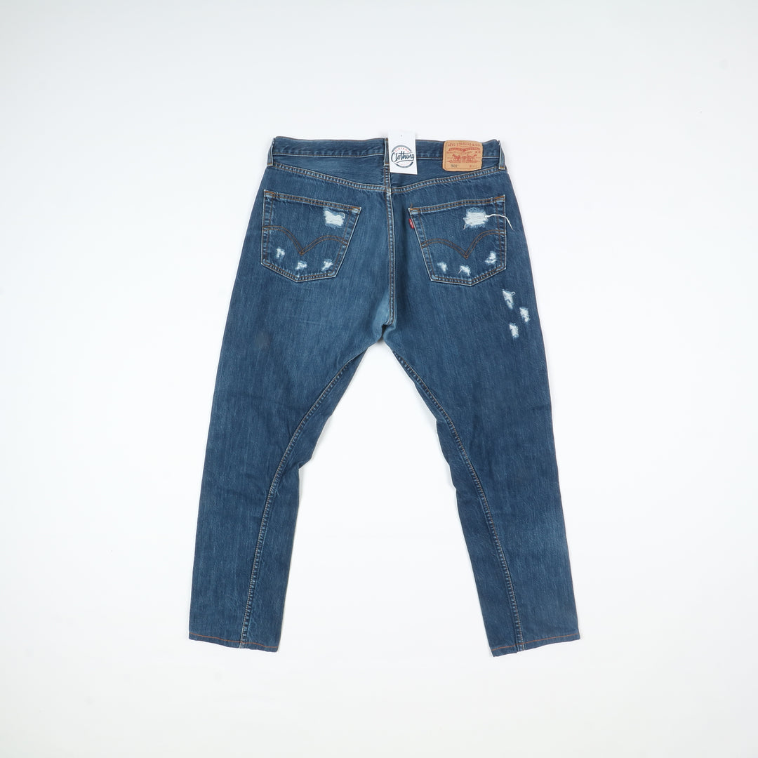 Levi's 501 Rework Custom Jeans Denim Strappato W38 Uomo