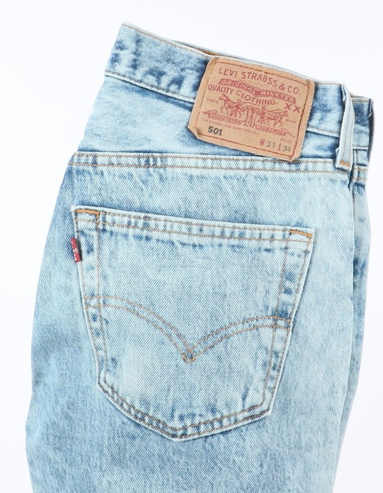 Levi's 501 Tie Dye Taglia W31 L34 Denim Unisex Vita Alta