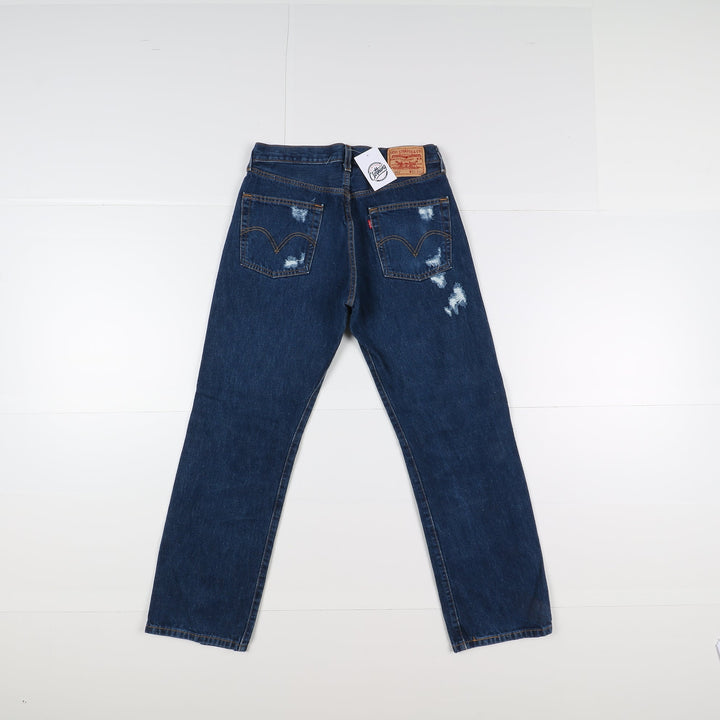 Levi's 501 Custom W33 L32 Denim Strappato Uomo Vita Alta