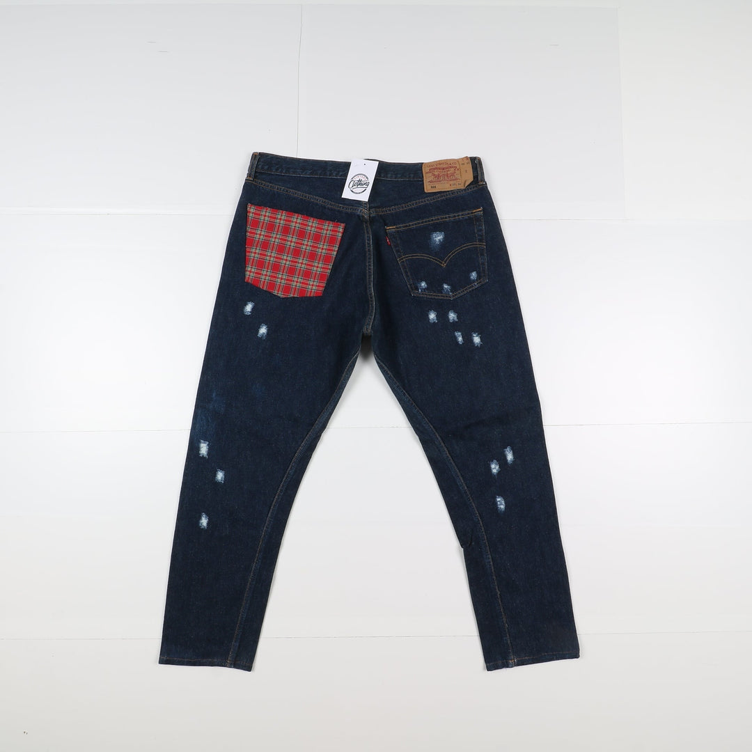 Levi's 501 Custom W38 Denim Strappato Uomo Vita Alta