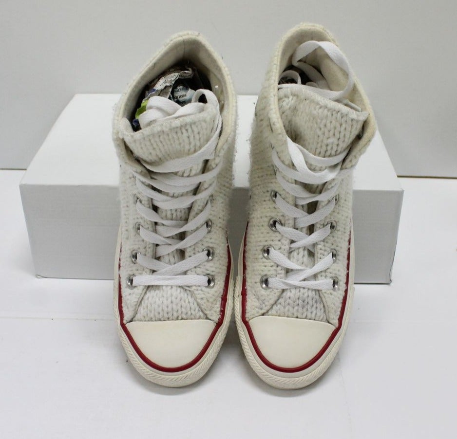 Converse All Star scarpe Bianco Alte Eur 37.5 UK 5 US 7 in Lana uncinetto