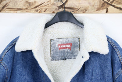 Carrera Sherpa Giacca di Jeans Vintage Denim Taglia XL Unisex