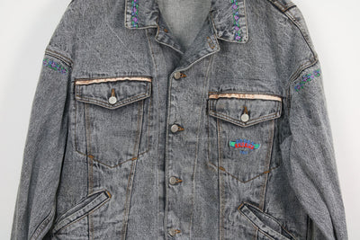 Pop 84 Over Size Giacca di Jeans Vintage 90' Grigio Taglia L Unisex