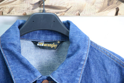Wrangler 4 Tasche Giacca di Jeans Vintage Indico Taglia 48 Unisex