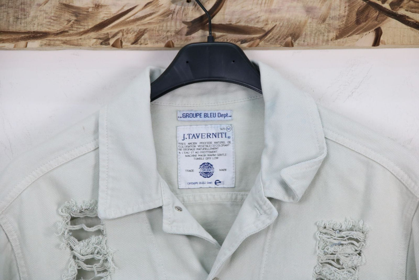 J. Taverniti Over Size Giacca di Jeans Denim con Strappi Unisex