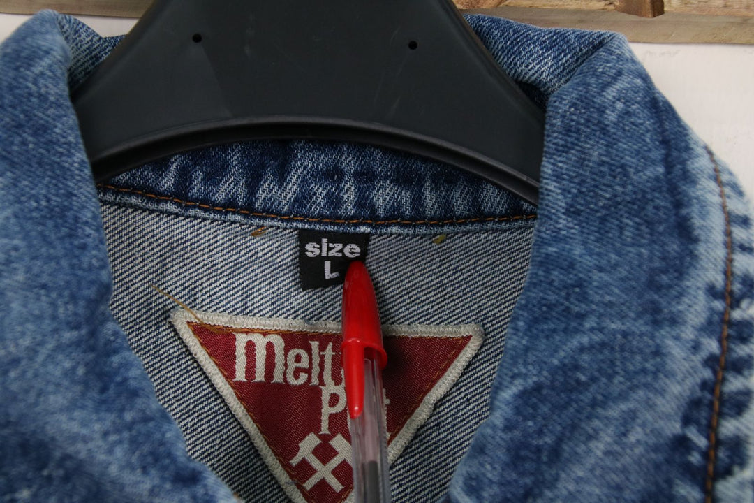 Meltin Pot Giacca di Jeans Denim con Strappi Taglia L Unisex