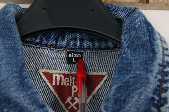Meltin Pot Giacca di Jeans Denim con Strappi Taglia L Unisex