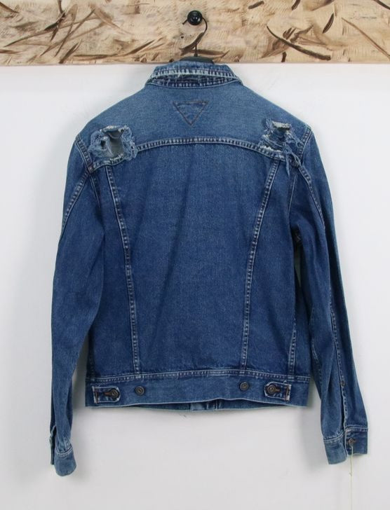 Meltin Pot Giacca di Jeans Denim con Strappi Taglia L Unisex