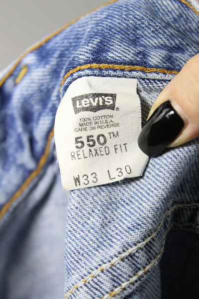 Levi's 550 Relaxed Fit W33 L32 Denim Made In USA Jeans Vintage