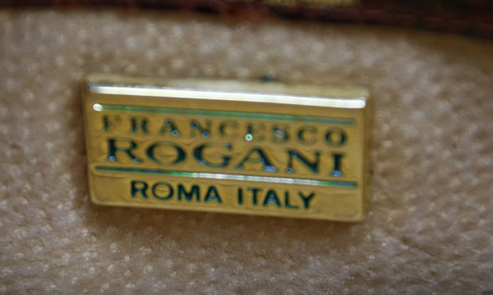 Francesco Rogani Borsa Donna Usato Marrone Vintage in Pelle di Serpente