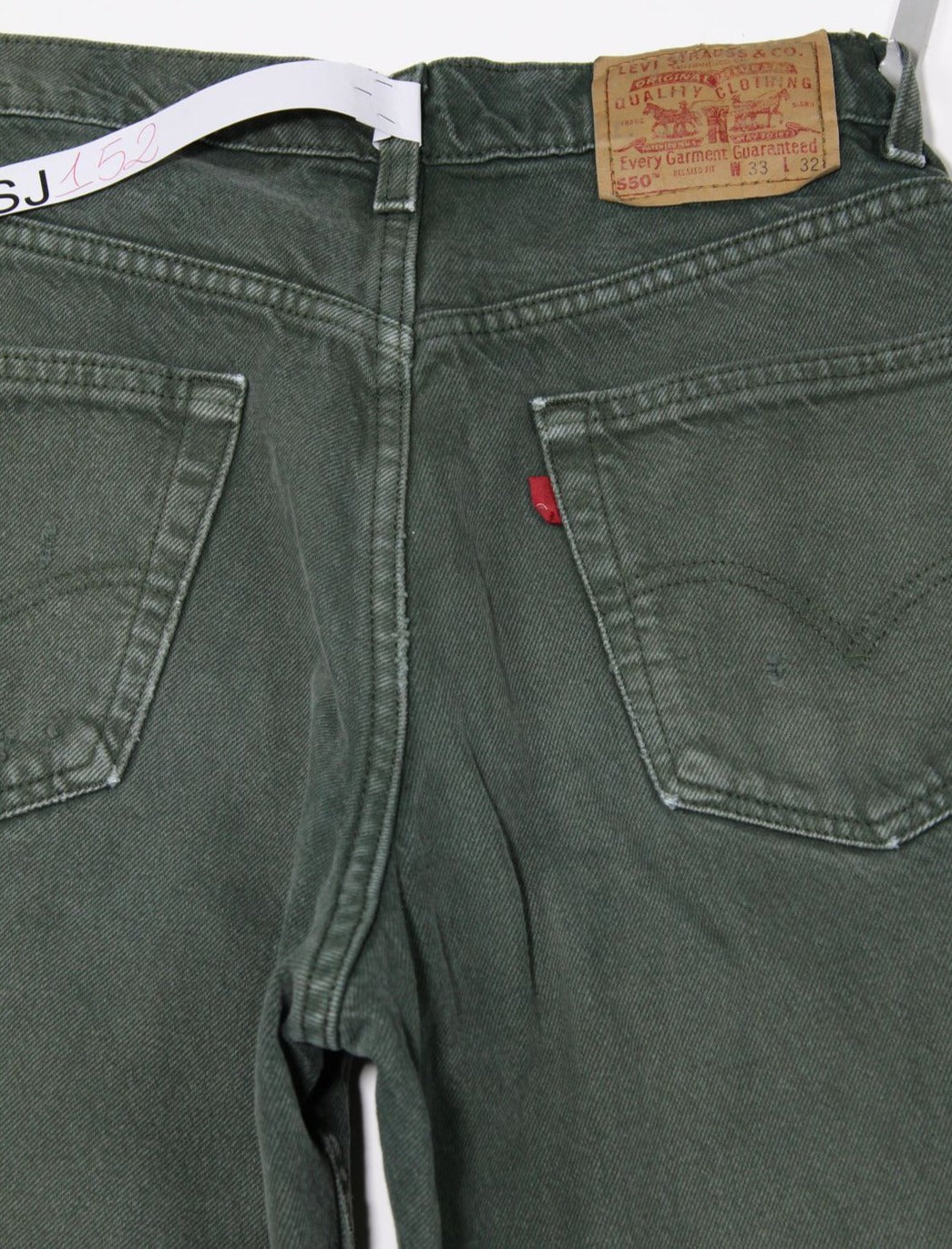 Levi's 550 Relaxed Fit Verde W33 L32 Denim Made In USA Jeans Vintage