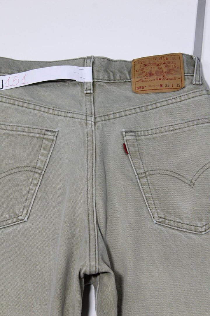 Levi's 550 Relaxed Fit Verde W33 L32 Denim Made In USA Jeans Vintage