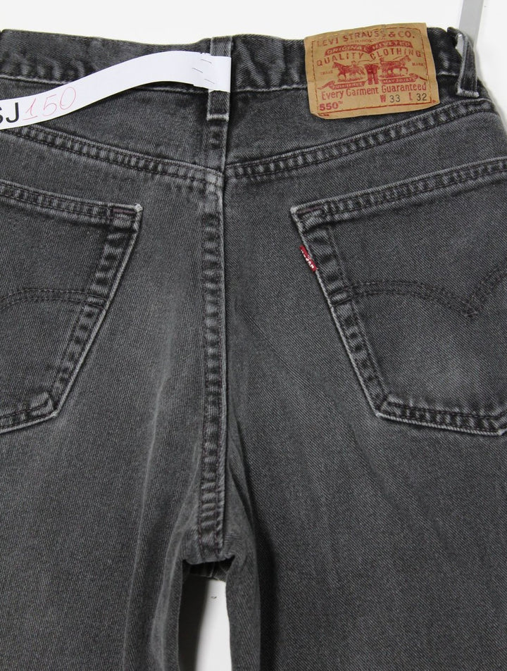 Levi's 550 Relaxed Fit Nero W33 L32 Denim Made In USA Jeans Vintage