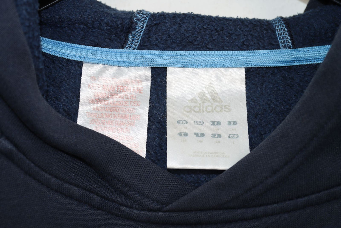 Adidas felpa vintage taglia 14A azzurro e blu