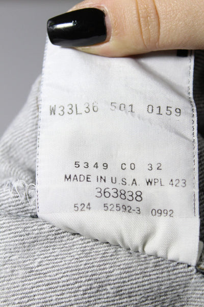 Levi's 501 Grigio W33 L36 Made In USA Jeans Vintage