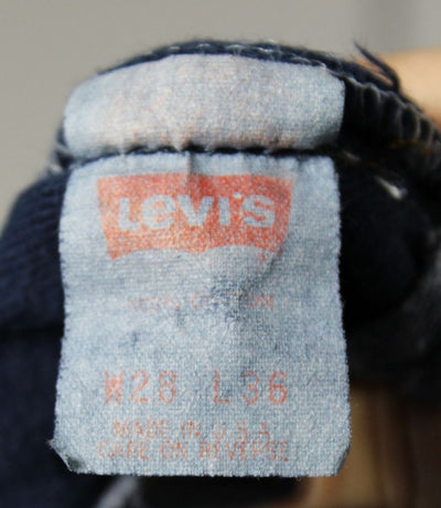Levi's 501 Blu Denim W28 L36 Made In USA Jeans Vintage