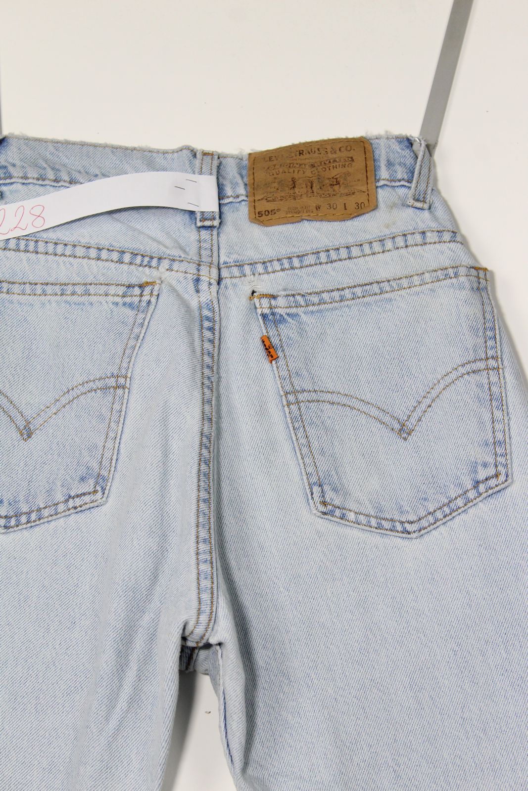 Levi's 505 Orange Tab Denim W30 L30 Made In USA Jeans Vintage