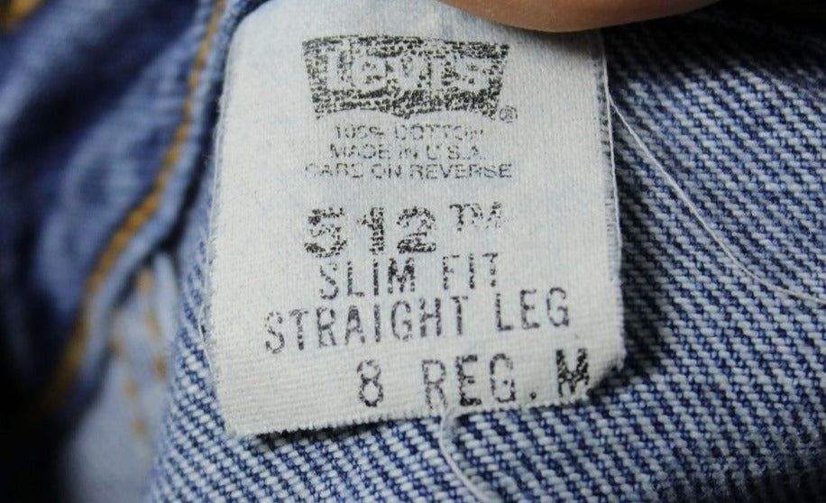 Levi's 512 Slim Fit Taglia M Made In USA Jeans Vintage