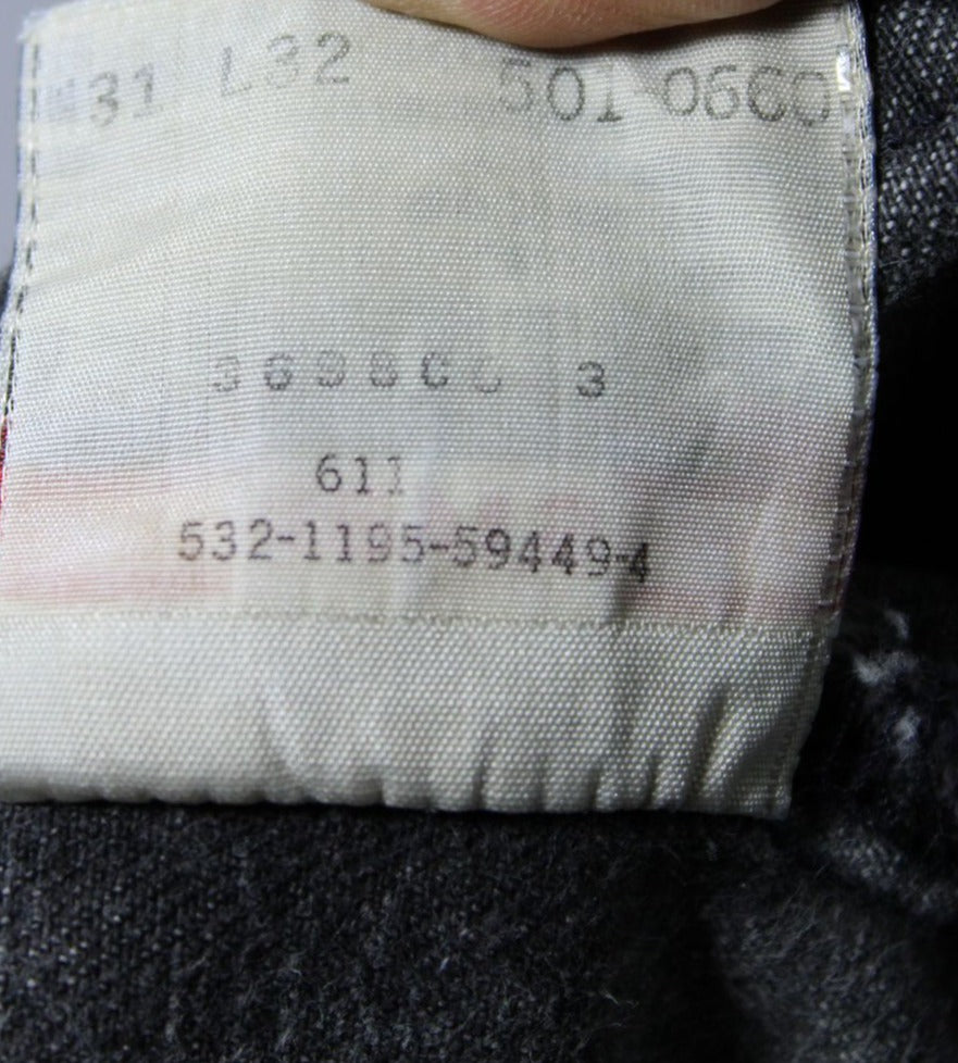 Levi's 501 Denim Nero W31 L32 Made In USA Jeans Vintage