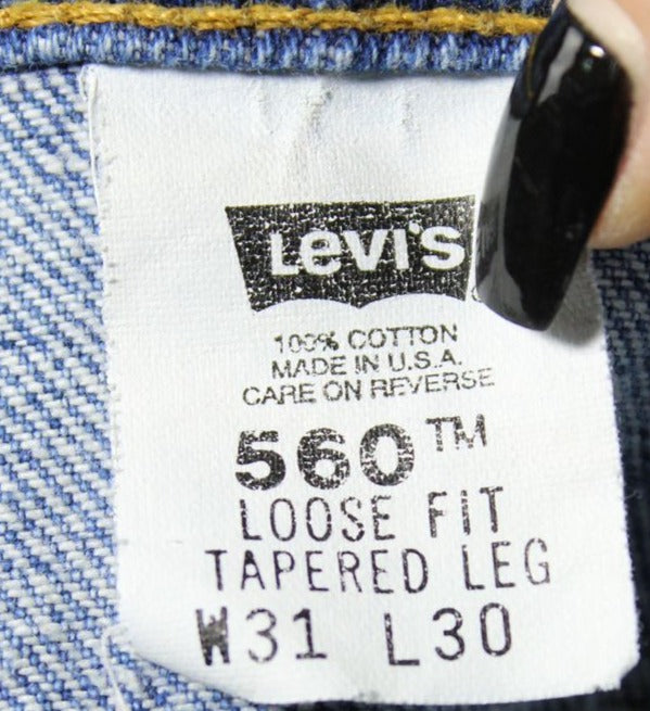 Levi's 560 Loose Fit Denim W31 L30 Made In USA Jeans Vintage