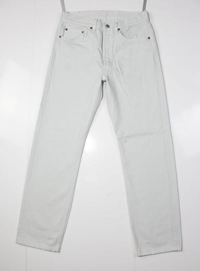 Levi's 501 Denim Bianco W31 L30 Made In USA Jeans Vintage