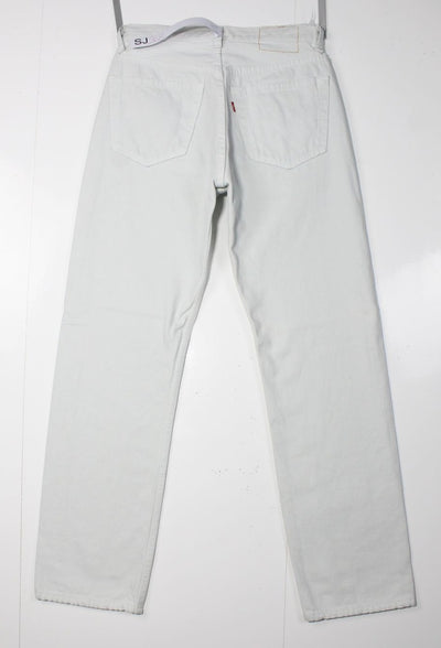 Levi's 501 Denim Bianco W31 L30 Made In USA Jeans Vintage
