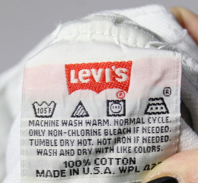 Levi's 501 Denim Bianco W31 L30 Made In USA Jeans Vintage