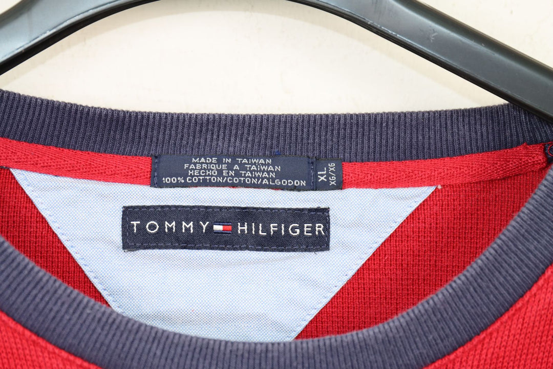 Tommy Hilfiger Maglione Blu e Rosso Taglia XL Uomo