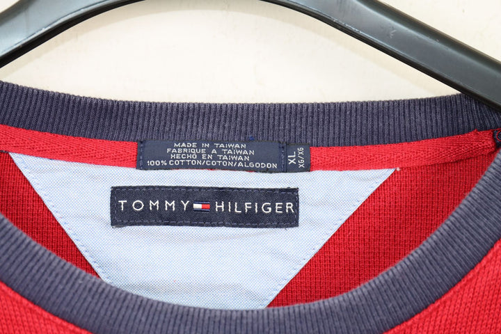 Tommy Hilfiger Maglione Blu e Rosso Taglia XL Uomo