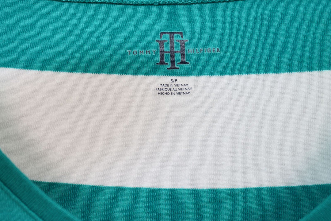 Tommy Hilfiger T-Shirt Bianca  e Verde Taglia S Donna
