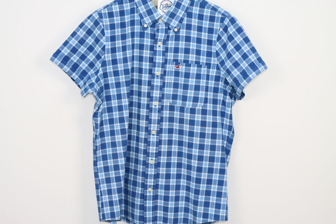 Hollister Camicia Blu a Quadri Taglia XL Uomo