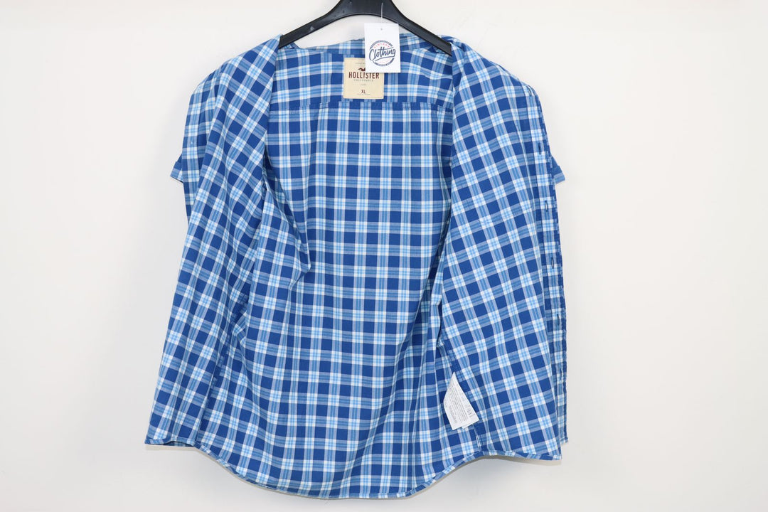 Hollister Camicia Blu a Quadri Taglia XL Uomo