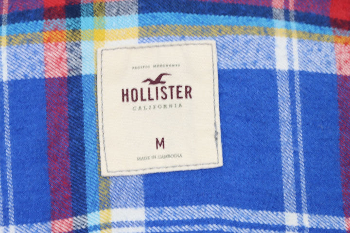Hollister Camicia Blu a Quadri Taglia M Donna