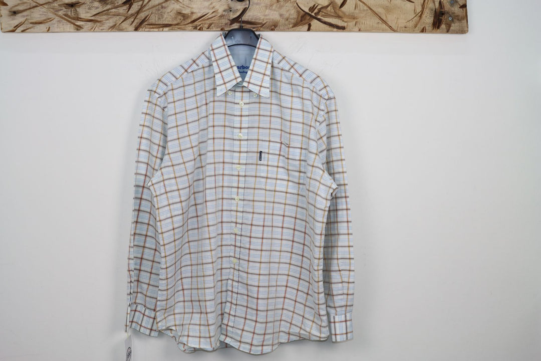 Barbour Camicia Bianca a Quadri Taglia XL Uomo