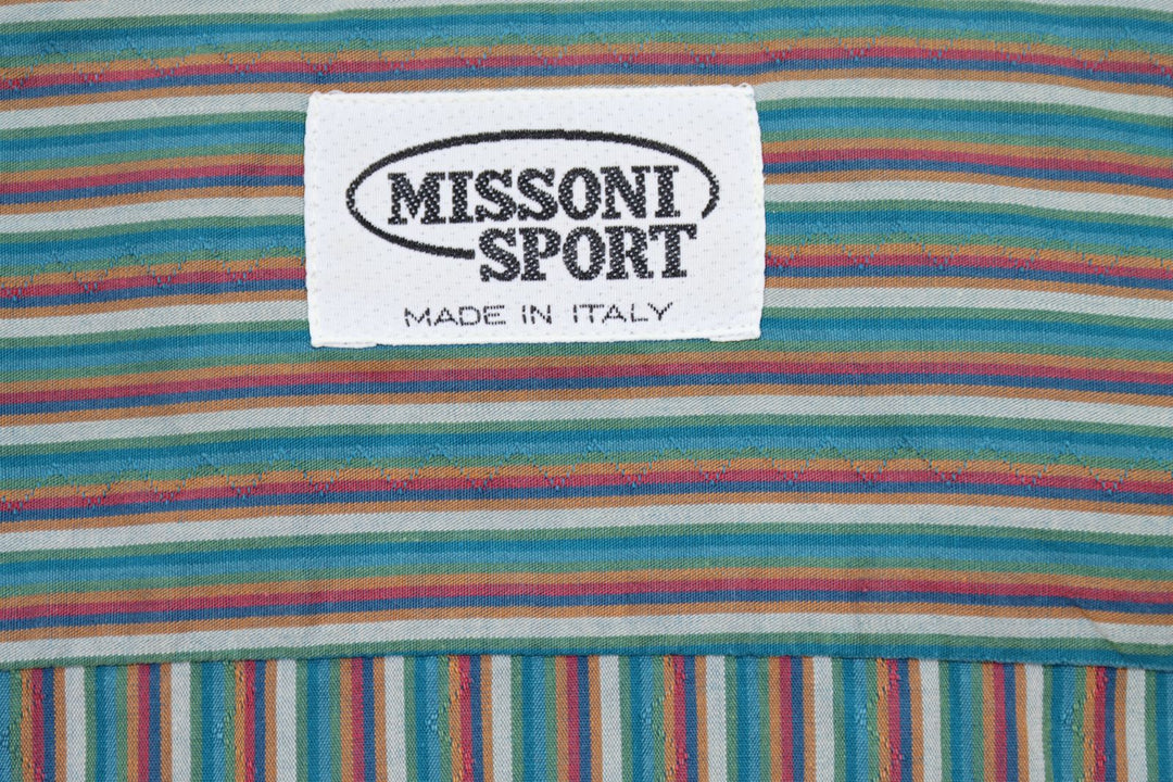 Missoni Sport Camicia Verde a Righe Taglia XL Uomo