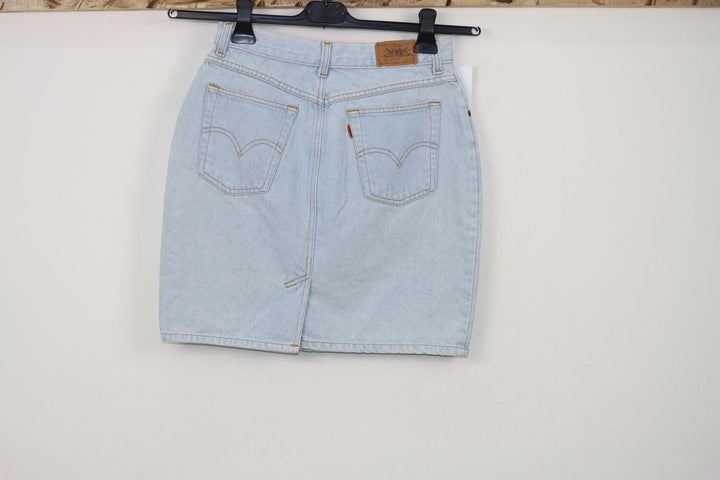 Levi's 850 Longuette Custom Orange Tab Gonna di Jeans W29 Denim Vintage Donna